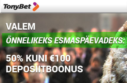 valem-tonybet-kasiino-boonused-1 valem-tonybet-kasiino-boonused-1 deposiitboonus ÕNNELIKEKS ESMASPÄEVADEKS: “50% KUNI €100 DEPOSIITBOONUS” valem tonybet kasiino boonused 1 tervitusboonused spordiennustus Tervitusboonused spordiennustus valem tonybet kasiino boonused 1