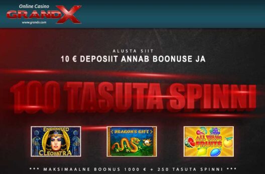 GRANDX KASIINO TASUTA SPINNID