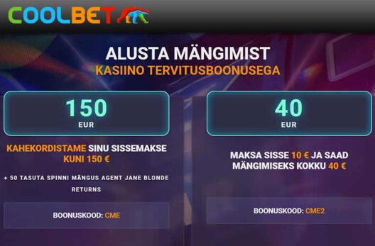 TERVITUSBOONUS 100% KUNI €150