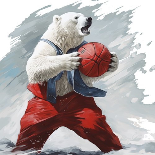 Coolbet Spordiennustus - illustratsioon jääkaru korvpallur