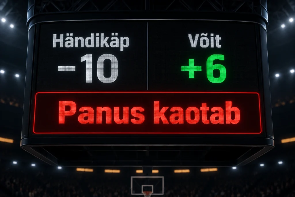 Spordiennustuse pettused ja matšikokkulepped: suurimad skandaalid ja tagajärjed 2 Infograafik: händikäp −10 ja võit +6 – meeskond võidab, aga händikäpipanus kaotab