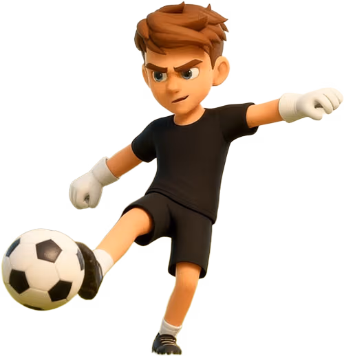 Noormees mustas spordiriietuses lööb Villemdrillem rohelisel muruväljakul, keskendunud ilmega.