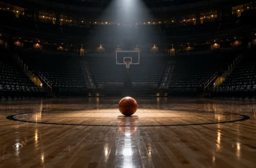 Pokker algajale: 13 sammu, et mängus paremaks saada 6 NBA faktid – tühi korvpalliareen ja pall keskringis