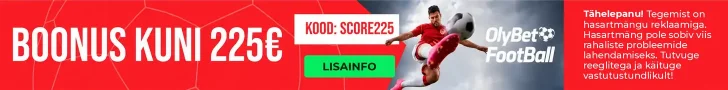 OlyBet spordiennustus: boonus kuni 225 €, kood SCORE225