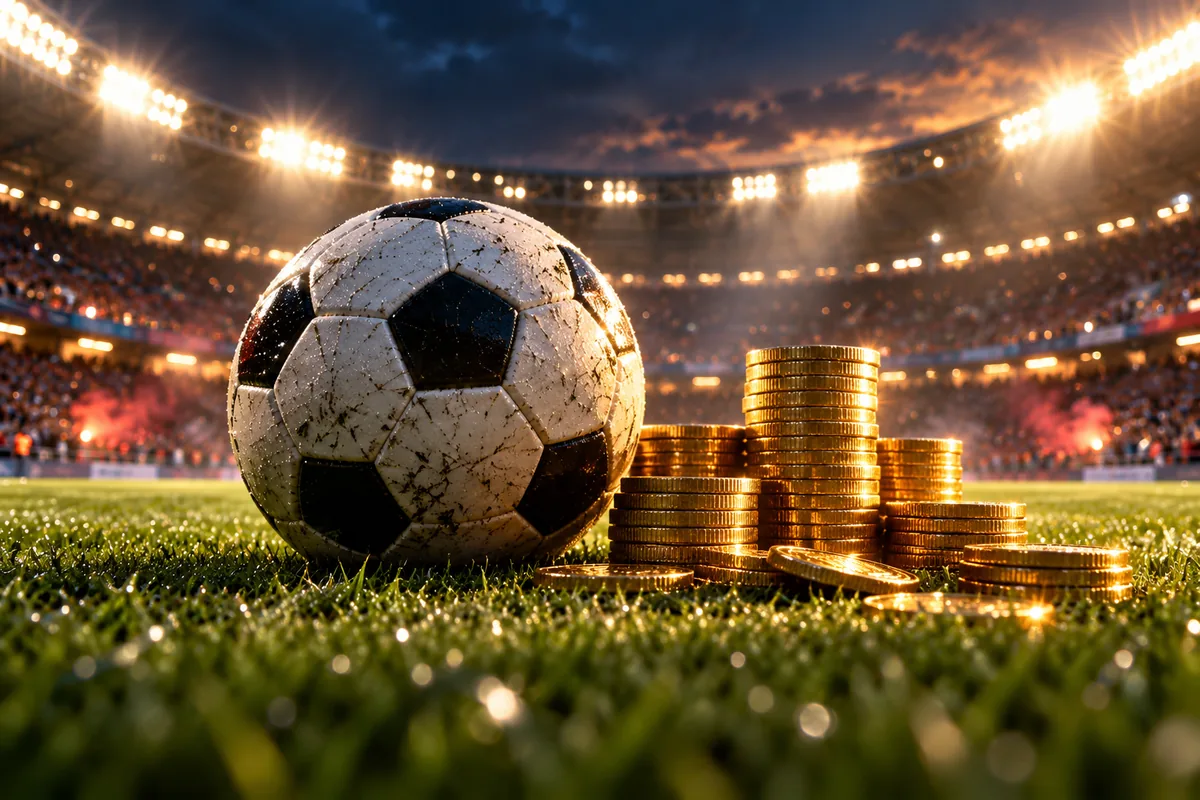 Barcelona vs Real Madrid: Betsafe'i 20 € tasuta panus ja El Clásico eelvaade 4 Jalgpall kuldmüntide virnade kõrval õhtusel muruplatsil