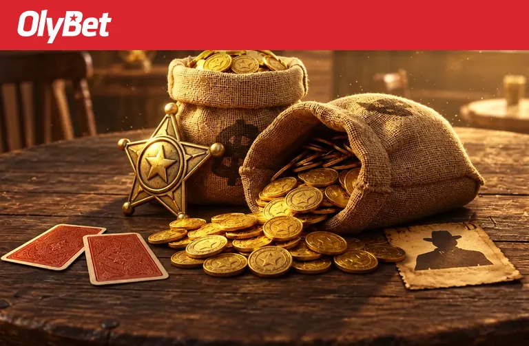 OlyBet Bounty Hunters Cash Drop: kuldmündid ja šerifitäht pokkerilaual