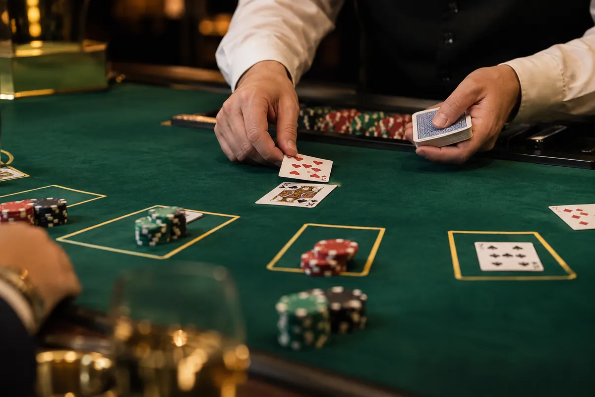 Paf, SpeedyBet ja X3000 oktoobris: 13 kampaaniat ja tasuta keerutused ühes tabelis 3 Live-blackjacki laud, diiler jagab kaarte ja mängijate kohtadel on žetoonid