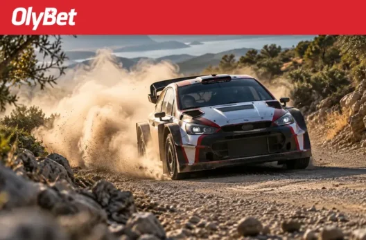 Kasiino boonused 2026 – pakkumised ja kampaaniad Eestis 9 OlyBeti logo ja rallyauto Sardiinia kruusateel